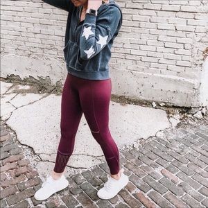 Lilybod Heidi Perforated Leggings w Side Pocket in Mauve